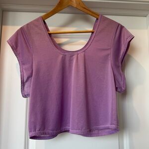 Varley Landon Tissue Jersey Top Lavender Purple Athleisure Tee Size XS